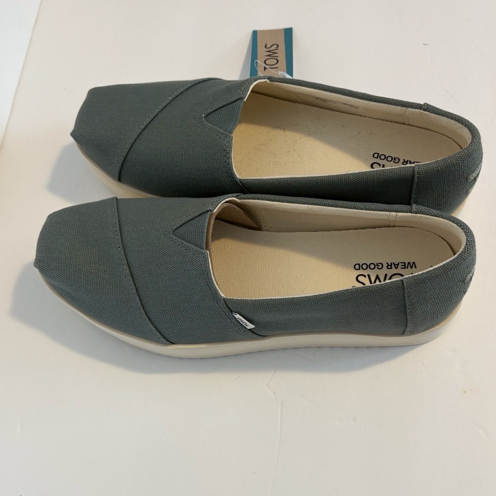 Toms Bonsai Green Verona Slip on Sneakers/Midform Espadrille - Picture 2 of 6